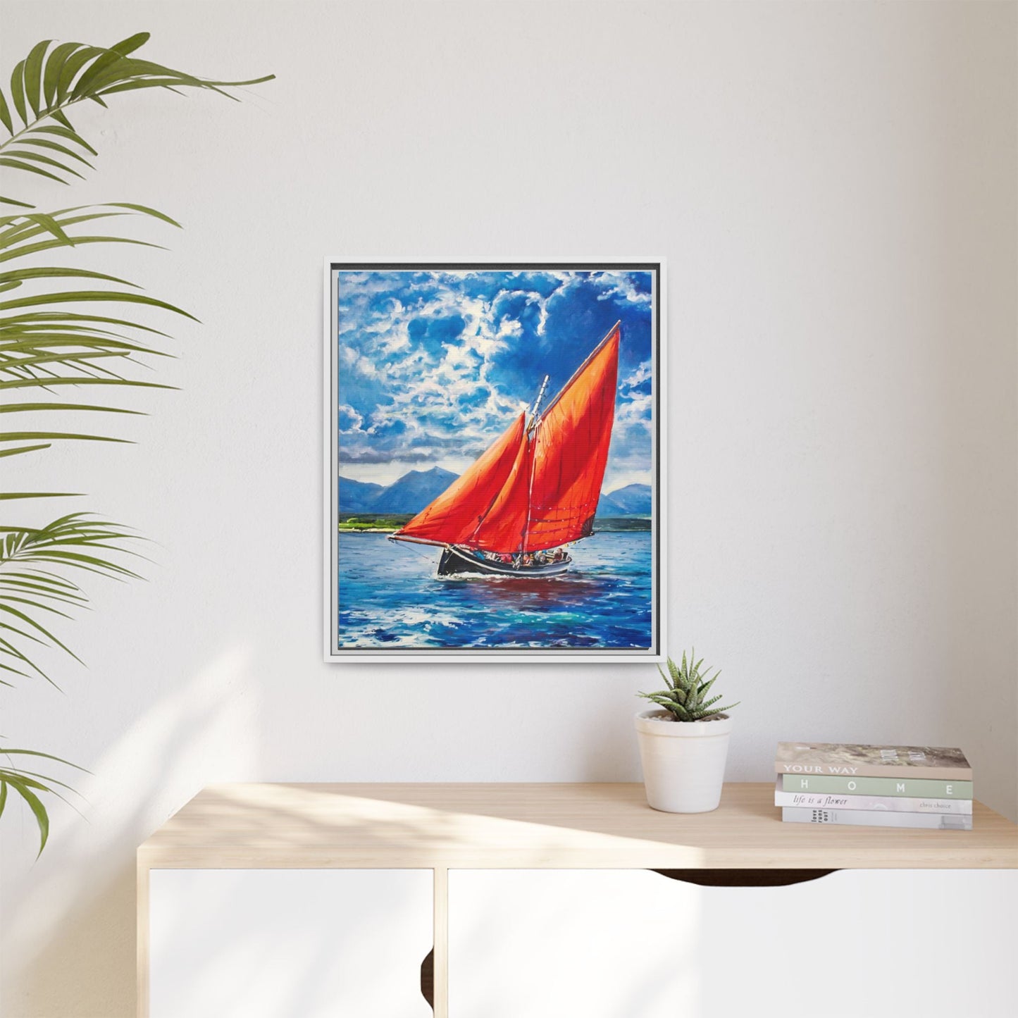 Single Galway Hooker – Premium Pinewood Art Frame for Timeless Décor