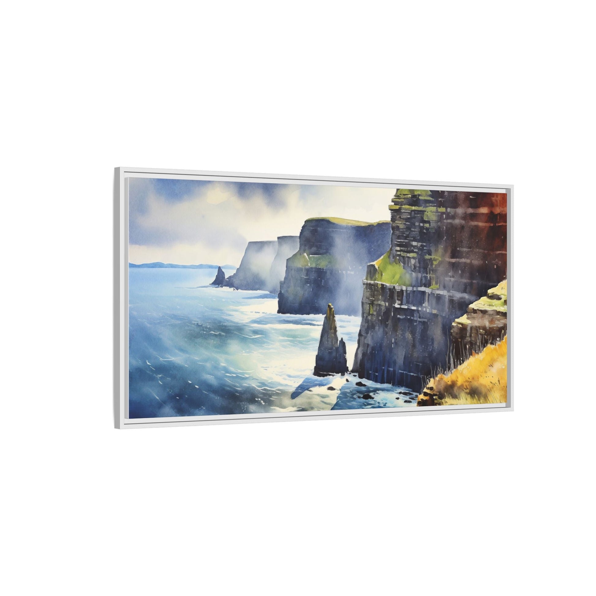 Watercolour of Cliffs of Moher – Beautiful Coastal Landscape Canvas Print