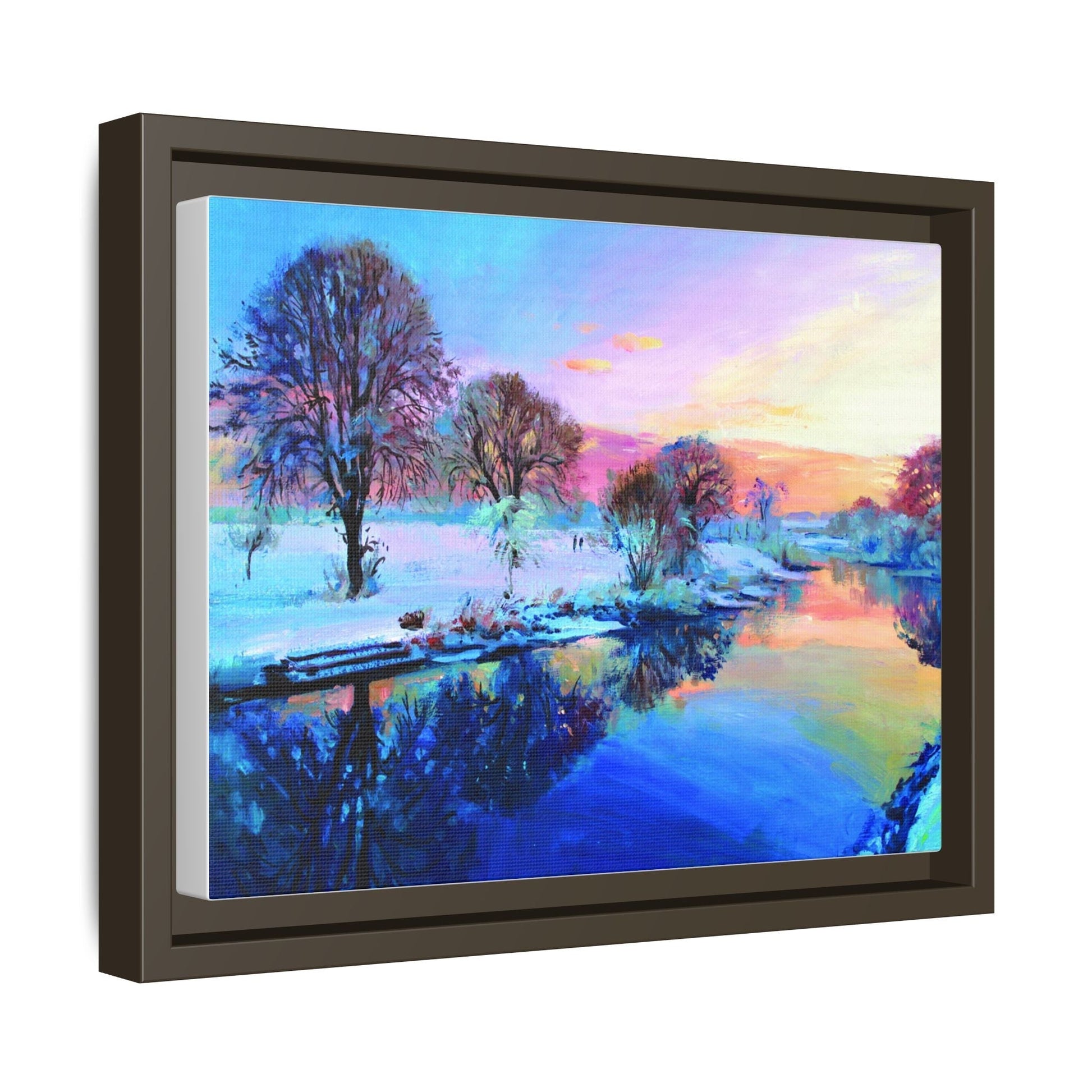 Winter Trees framed art – Premium pinewood frame with a cotton-polyester canvas print, featuring a protective coating for lasting beauty and timeless décor.