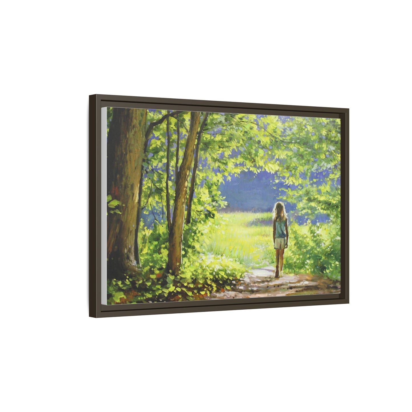 INTO THE LIGHT 11 – A captivating artwork featuring a luminous scene that evokes a sense of depth, movement, and serenity, framed in premium pinewood for timeless décor.