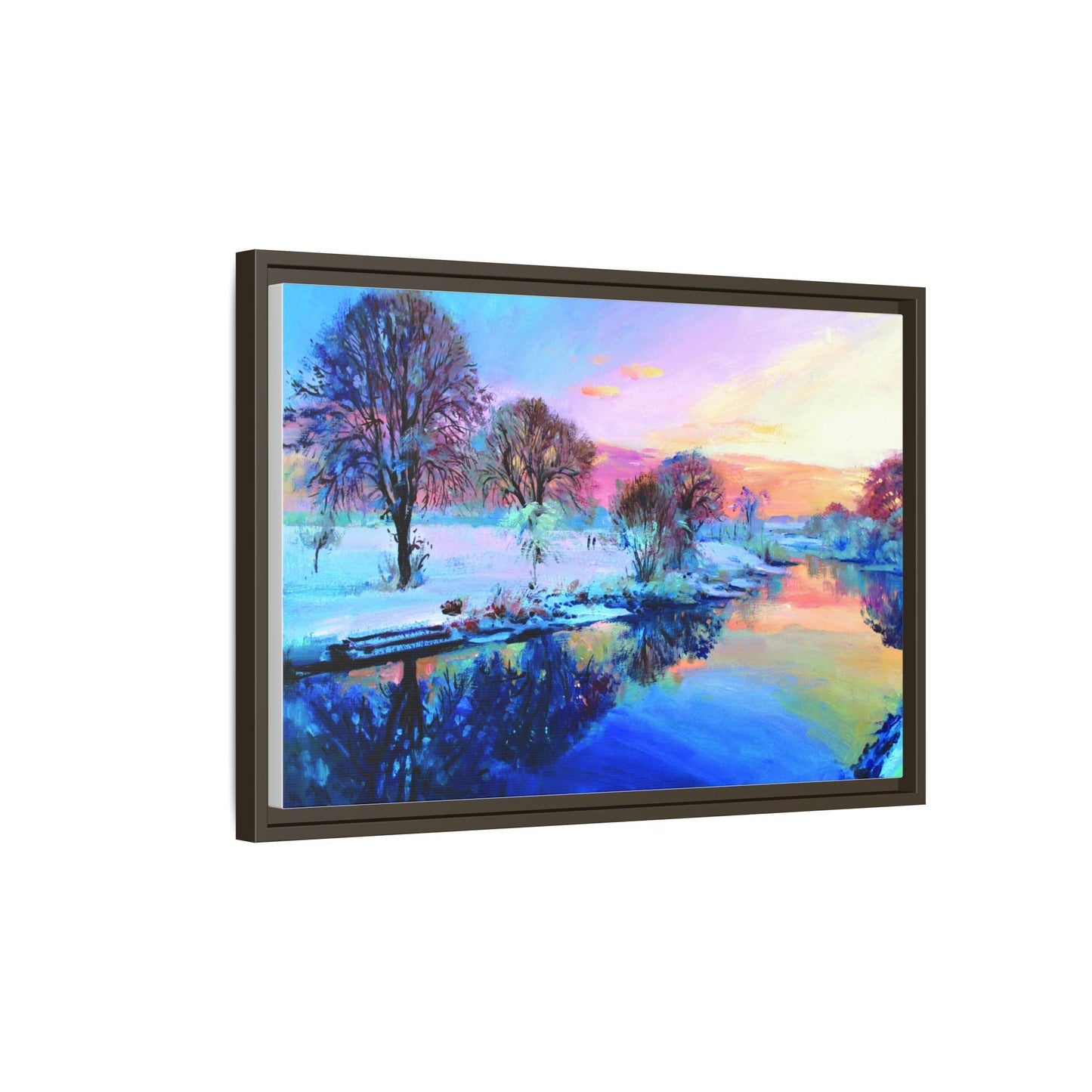 Winter Trees framed art – Premium pinewood frame with a cotton-polyester canvas print, featuring a protective coating for lasting beauty and timeless décor.