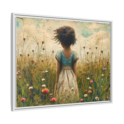 Young Girl In Flowers Wall Art - Graceful Portrait of Girl Surrounded by Flowers for Home Décor