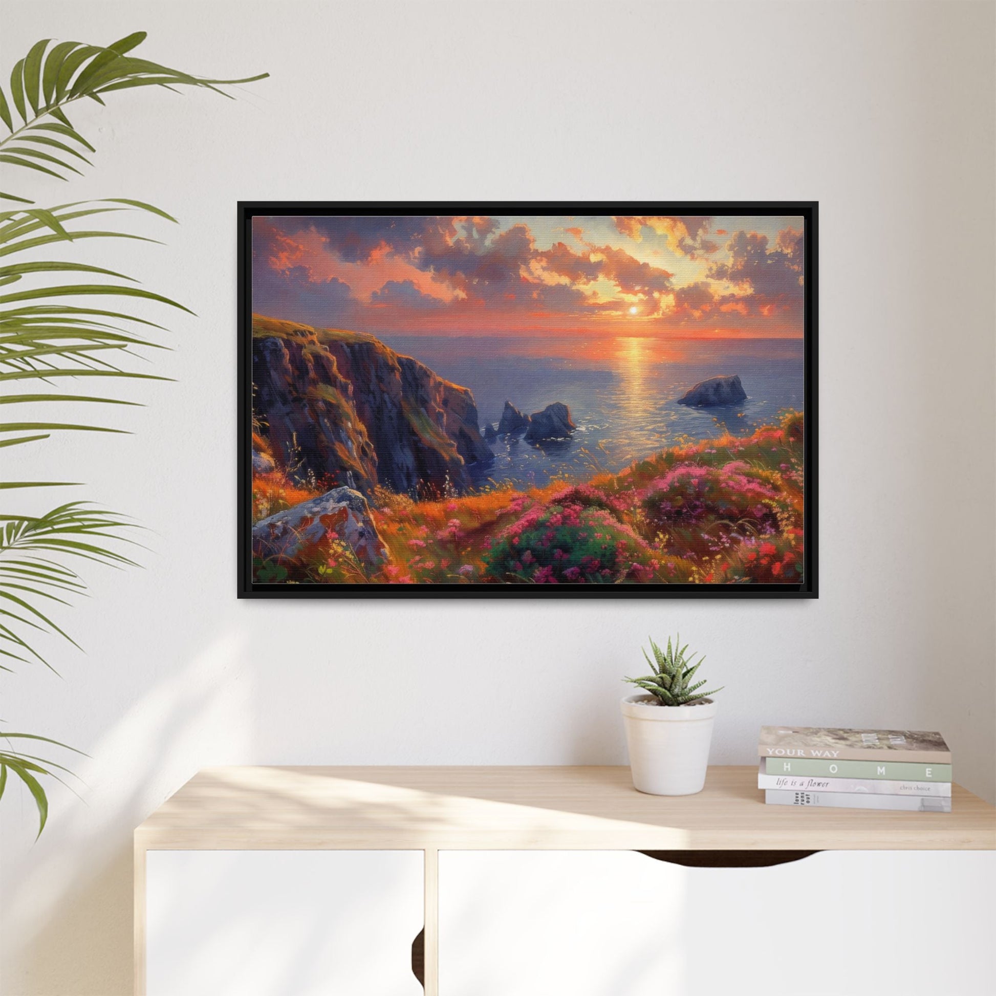 End of The Day wall art featuring a serene sunset landscape, printed on high-quality canvas to bring peaceful beauty and warmth to your home décor.