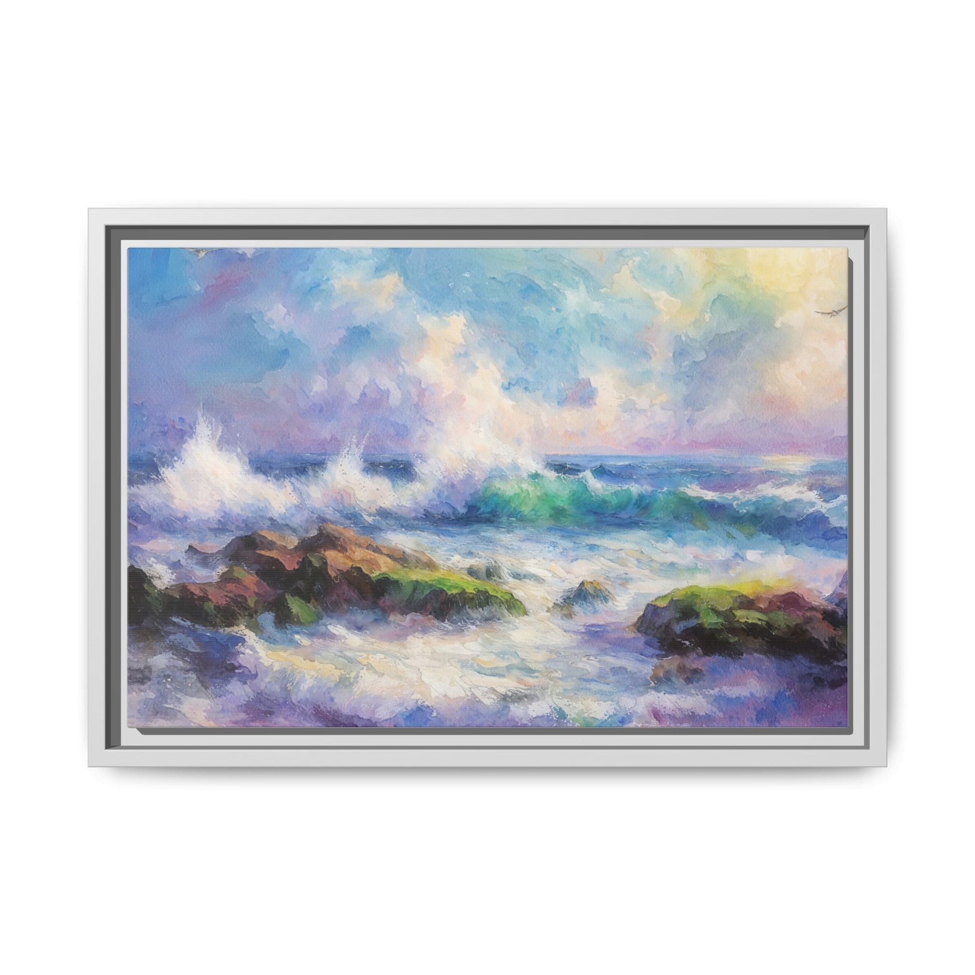 Achill Shoreline wcol wall art showcasing the stunning Irish coastal landscape, printed on high-quality canvas for a timeless and serene addition to your home décor.