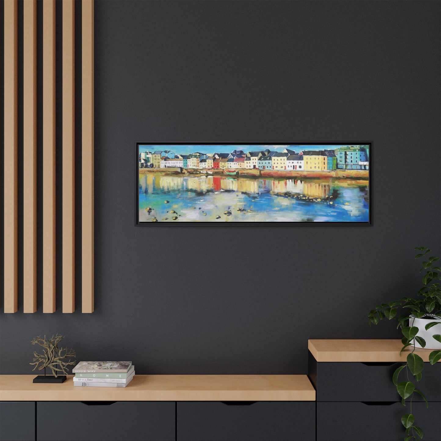 Galway Reflections wall art featuring serene Irish landscapes and water reflections, framed in premium quality wood.