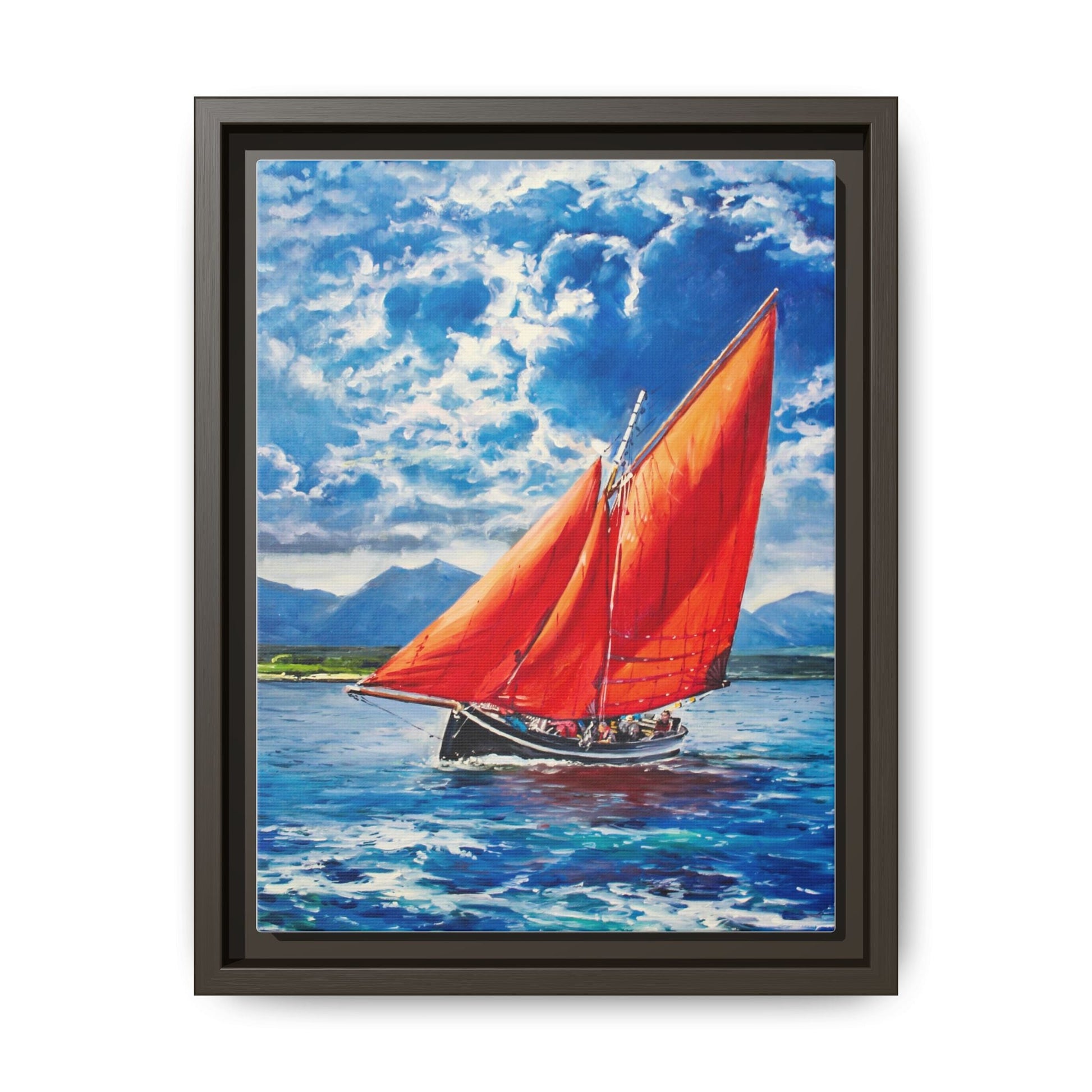 Single Galway Hooker – Premium Pinewood Art Frame for Timeless Décor