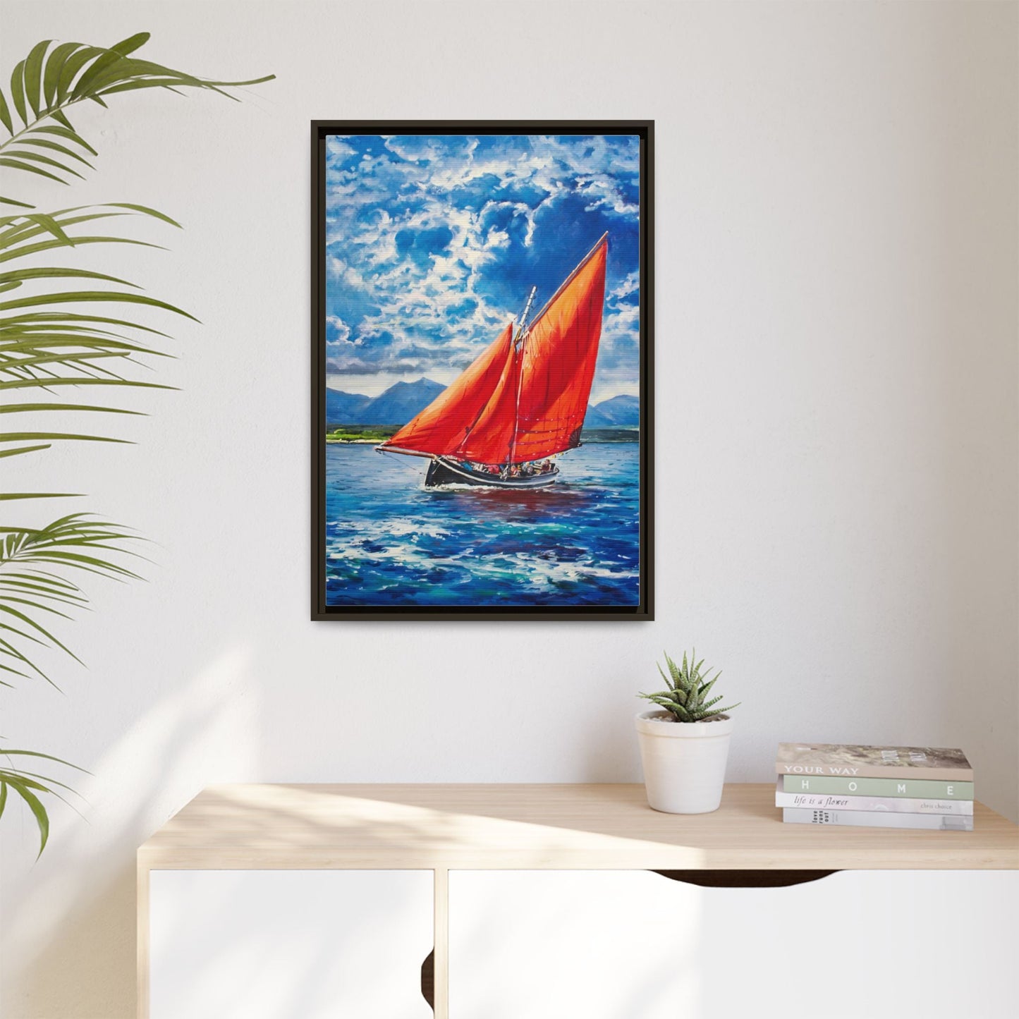 Single Galway Hooker – Premium Pinewood Art Frame for Timeless Décor