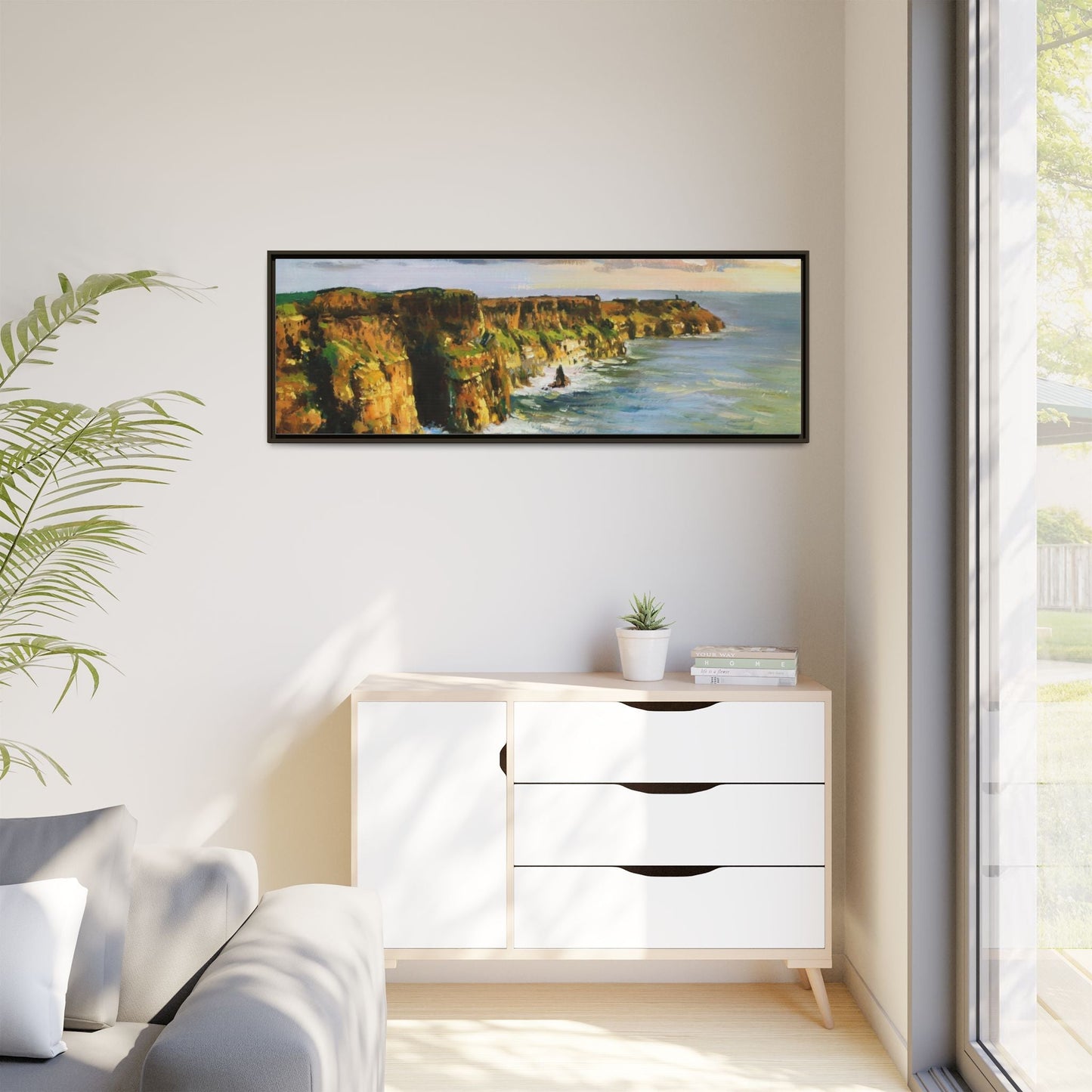 Cliffs of Moher wall art showcasing the dramatic Irish coastline, printed on high-quality canvas to bring natural beauty into your home décor.