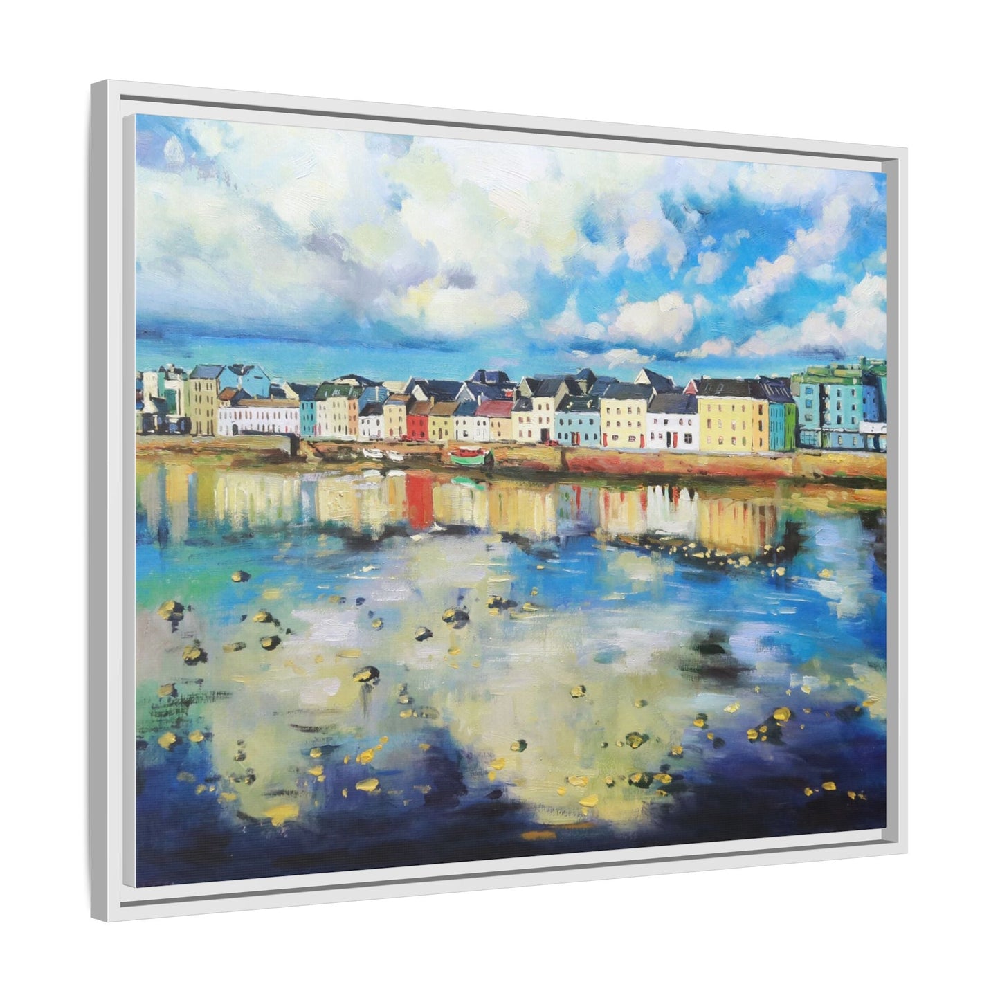 Galway Reflections wall art featuring serene Irish landscapes and water reflections, framed in premium quality wood.