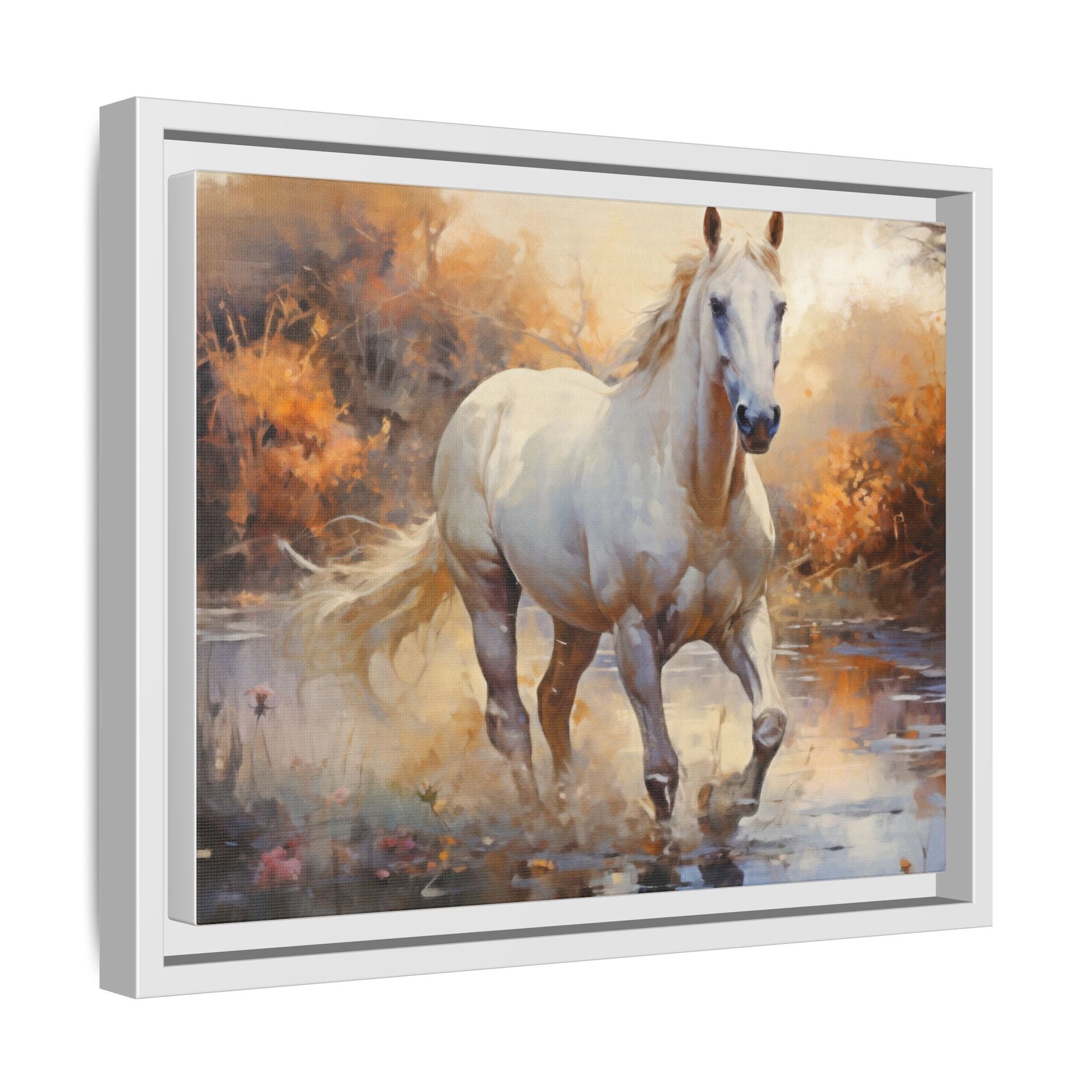 Arabian Horse – Elegant Pinewood Framed Wall Art for Timeless Décor