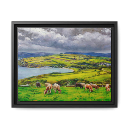 Cushendun Hills wall art showcasing rolling hills and scenic Irish landscapes, framed in high-quality materials for an elegant look.