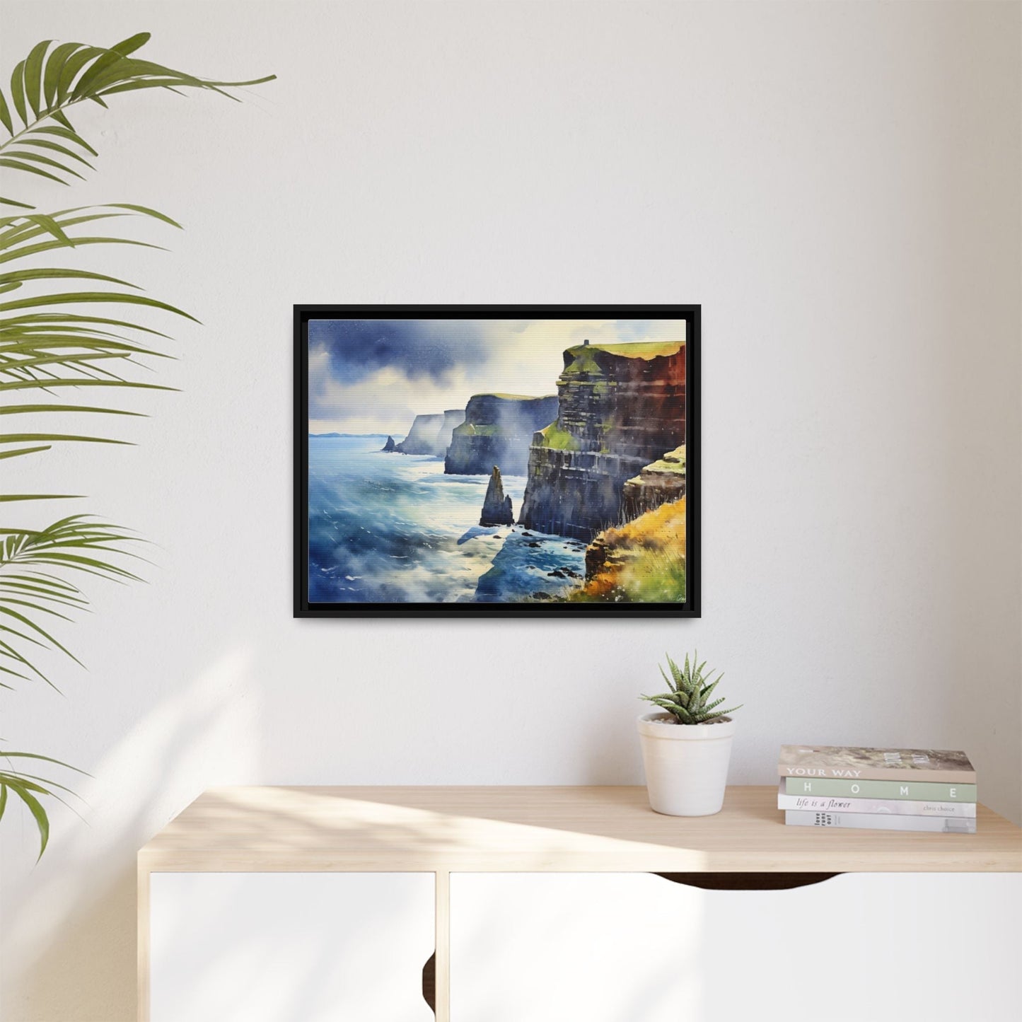 Watercolour of Cliffs of Moher – Beautiful Coastal Landscape Canvas Print