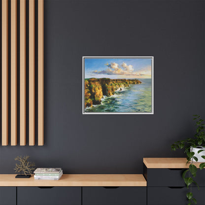 Cliffs of Moher wall art showcasing the dramatic Irish coastline, printed on high-quality canvas to bring natural beauty into your home décor.