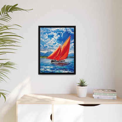 Single Galway Hooker – Premium Pinewood Art Frame for Timeless Décor