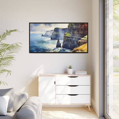 Watercolour of Cliffs of Moher – Beautiful Coastal Landscape Canvas Print