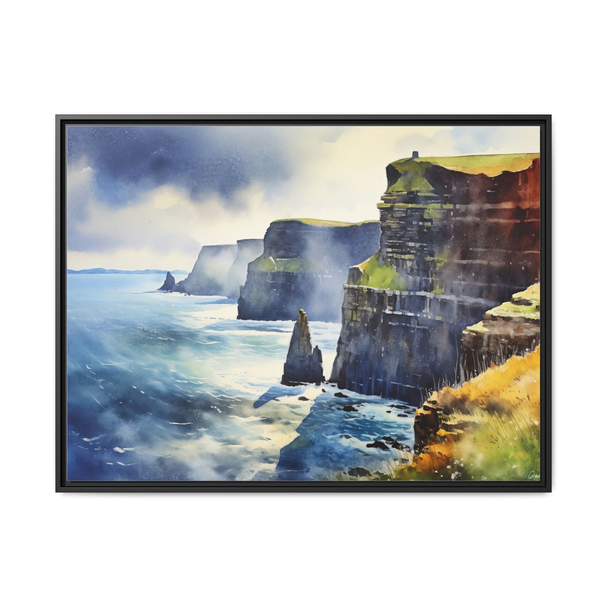 Watercolour of Cliffs of Moher – Beautiful Coastal Landscape Canvas Print