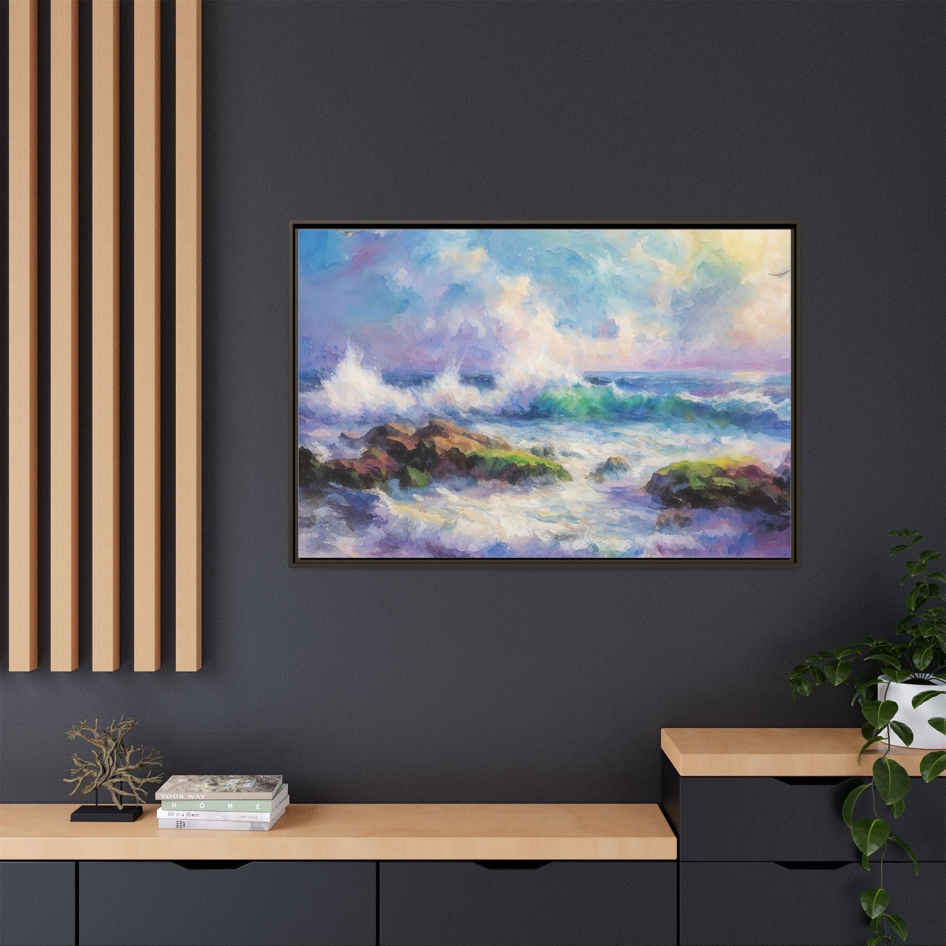 Achill Shoreline wcol wall art showcasing the stunning Irish coastal landscape, printed on high-quality canvas for a timeless and serene addition to your home décor.