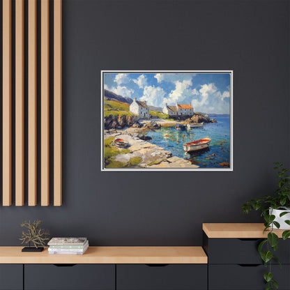 Island Harbour Coastal Landscape - Serene Wall Art Print for Home Décor