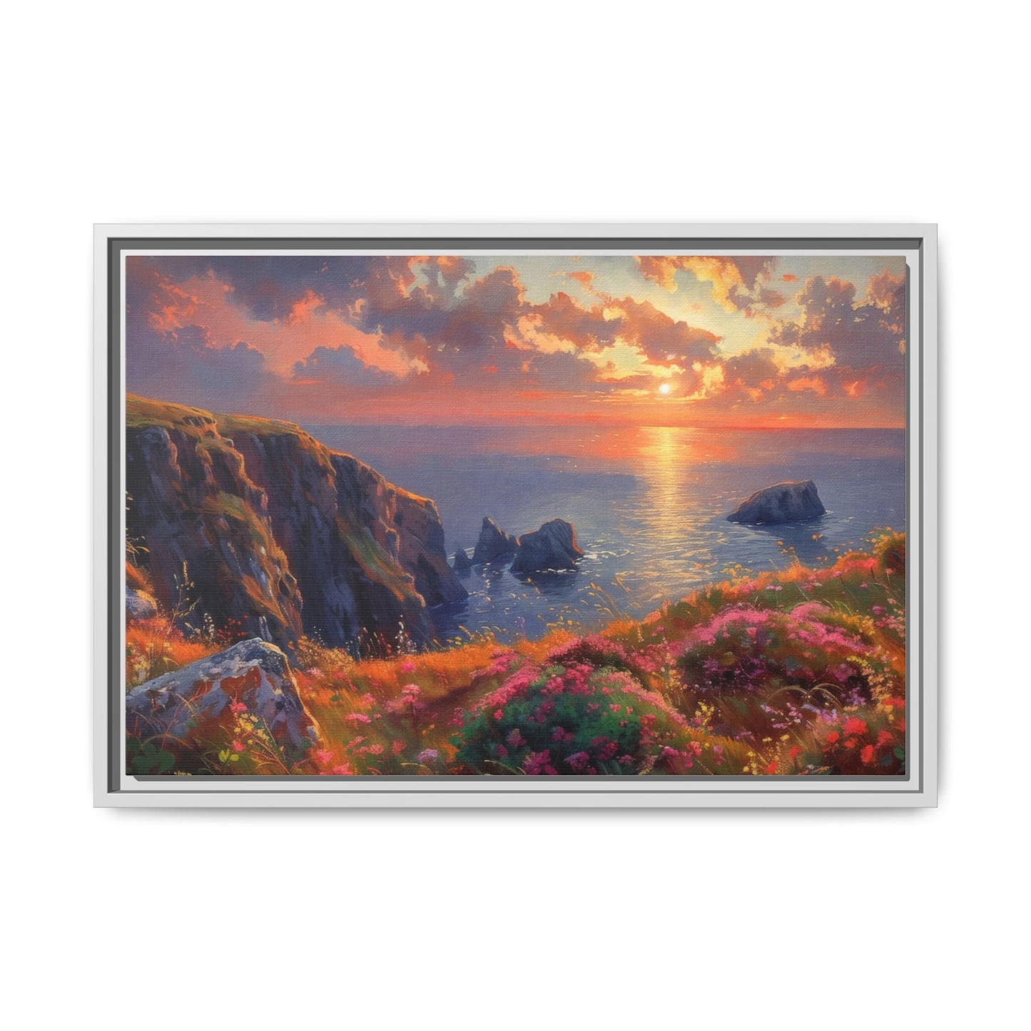 End of The Day wall art featuring a serene sunset landscape, printed on high-quality canvas to bring peaceful beauty and warmth to your home décor.