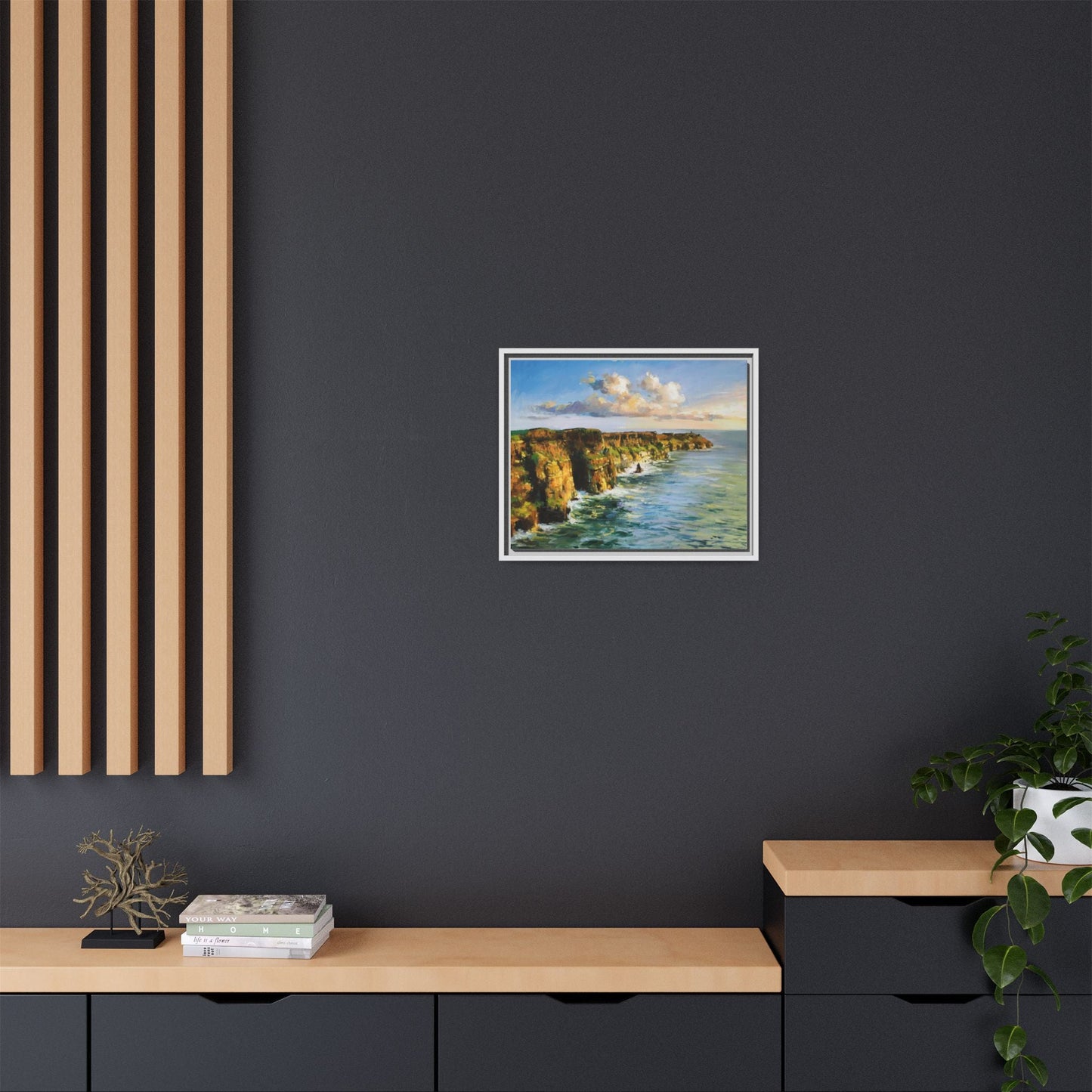 Cliffs of Moher wall art showcasing the dramatic Irish coastline, printed on high-quality canvas to bring natural beauty into your home décor.