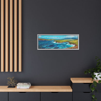 Dingle Peninsula wall art featuring a scenic view of Ireland's rugged coastline, printed on high-quality canvas with a premium frame.