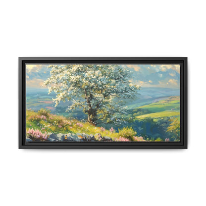 Whitethorn in Bloom wall art featuring a vibrant scene of blooming whitethorn trees, printed on high-quality canvas for a natural and timeless décor.