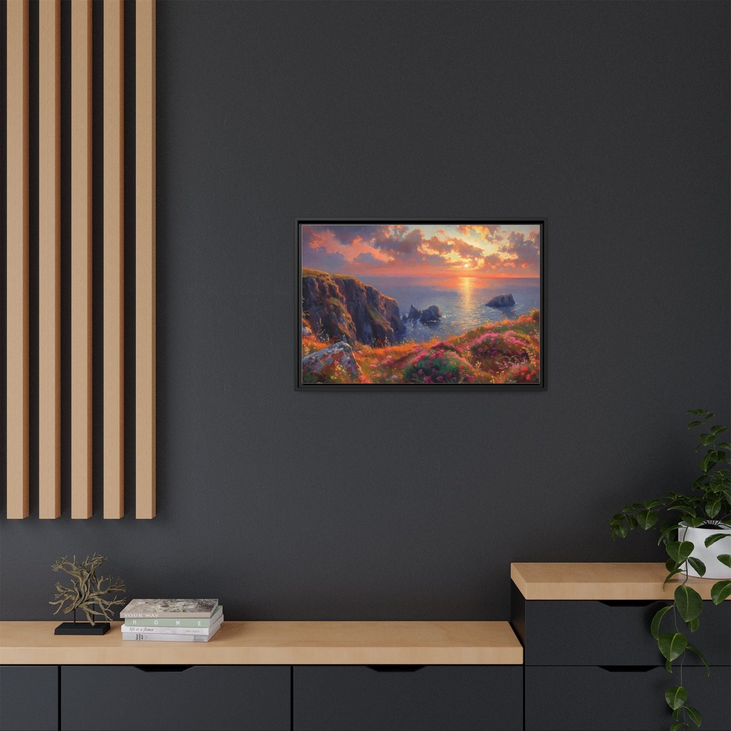 End of The Day wall art featuring a serene sunset landscape, printed on high-quality canvas to bring peaceful beauty and warmth to your home décor.