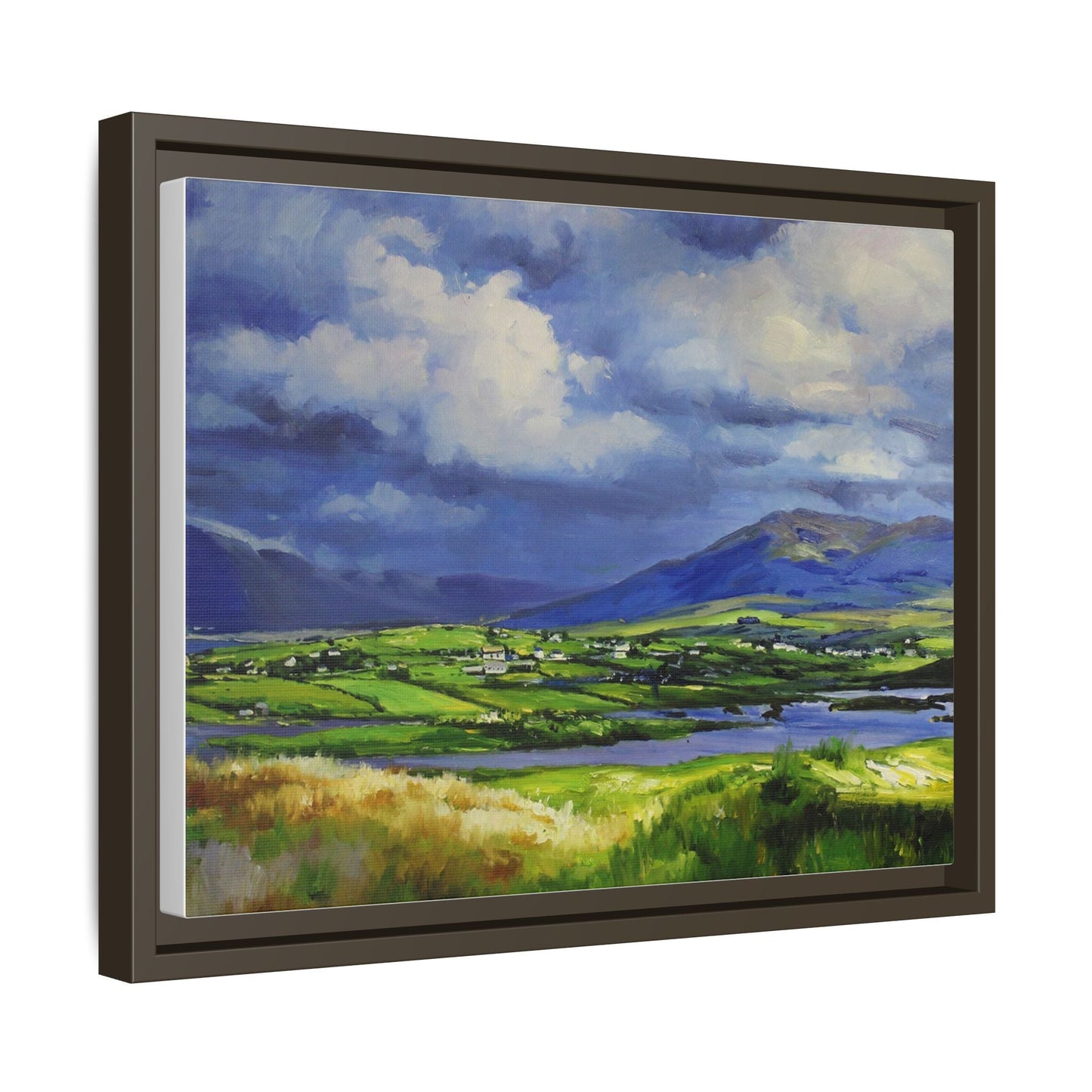 Connemara Fields - Stunning Irish landscape canvas print showcasing the serene beauty of Connemara's fields.