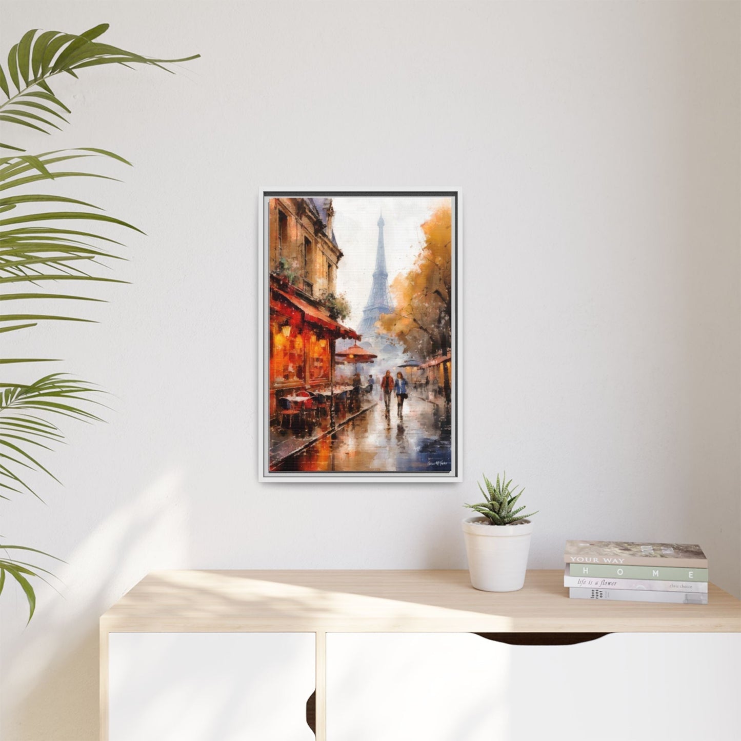 Eiffel Tower wall art featuring the iconic Paris landmark, printed on high-quality canvas to bring timeless beauty and elegance to your home décor.