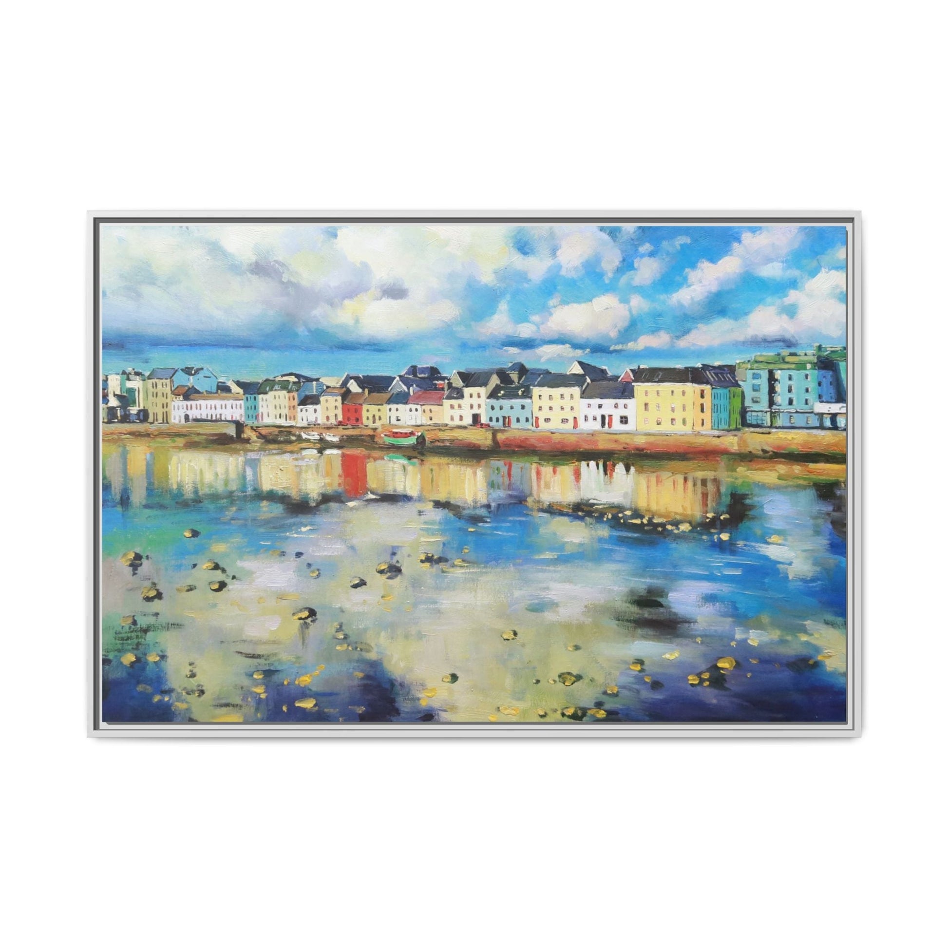 Galway Reflections wall art featuring serene Irish landscapes and water reflections, framed in premium quality wood.