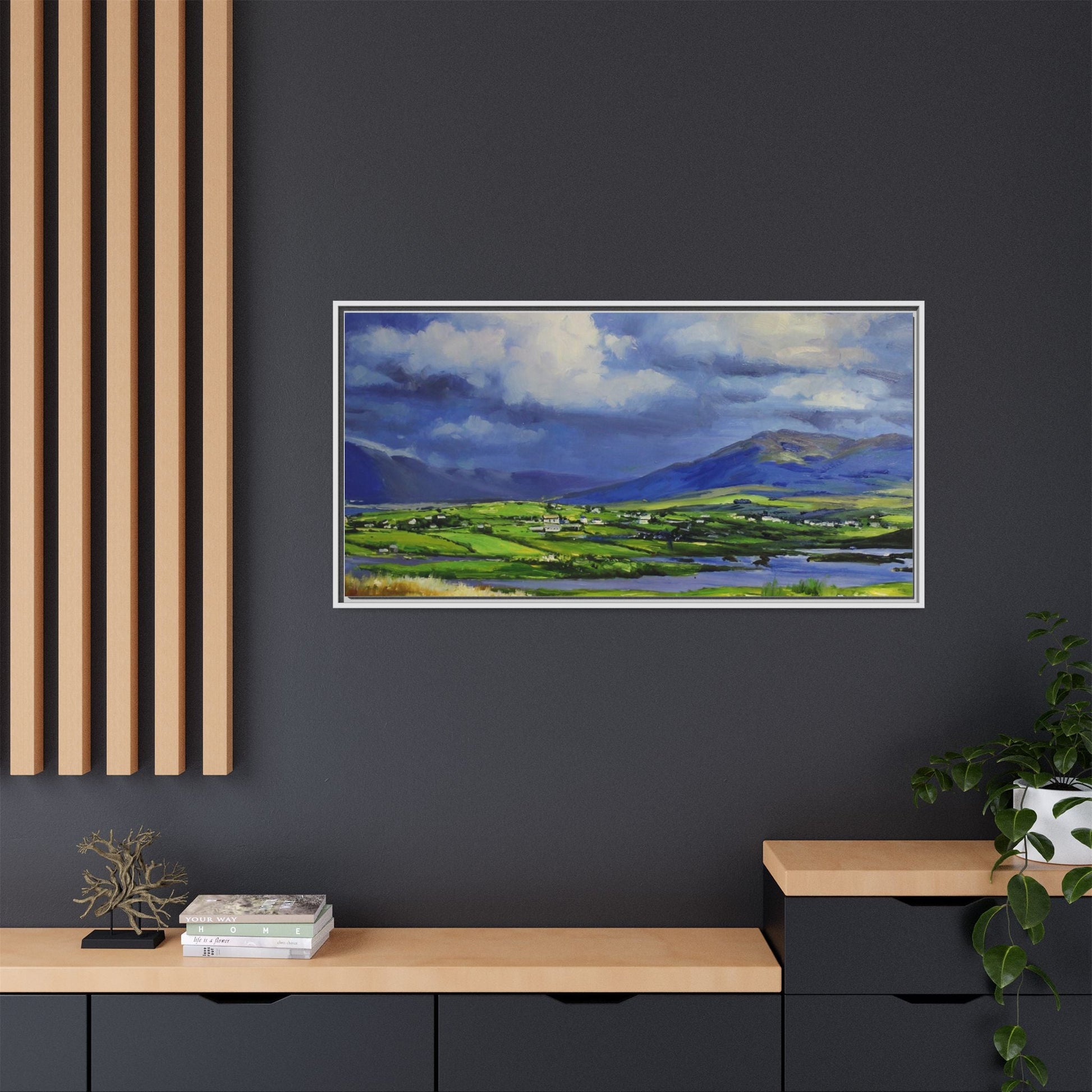 Connemara Fields - Stunning Irish landscape canvas print showcasing the serene beauty of Connemara's fields.