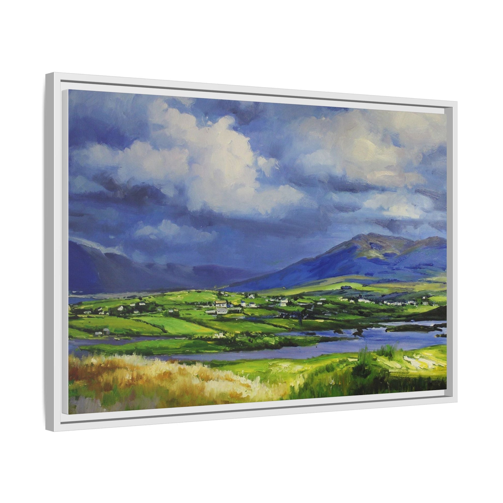 Connemara Fields - Stunning Irish landscape canvas print showcasing the serene beauty of Connemara's fields.