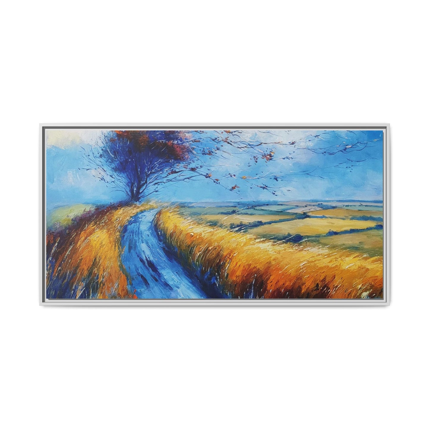 Autumn Leaves Scattering A Premium Pinewood Art Frame for Timeless Décor