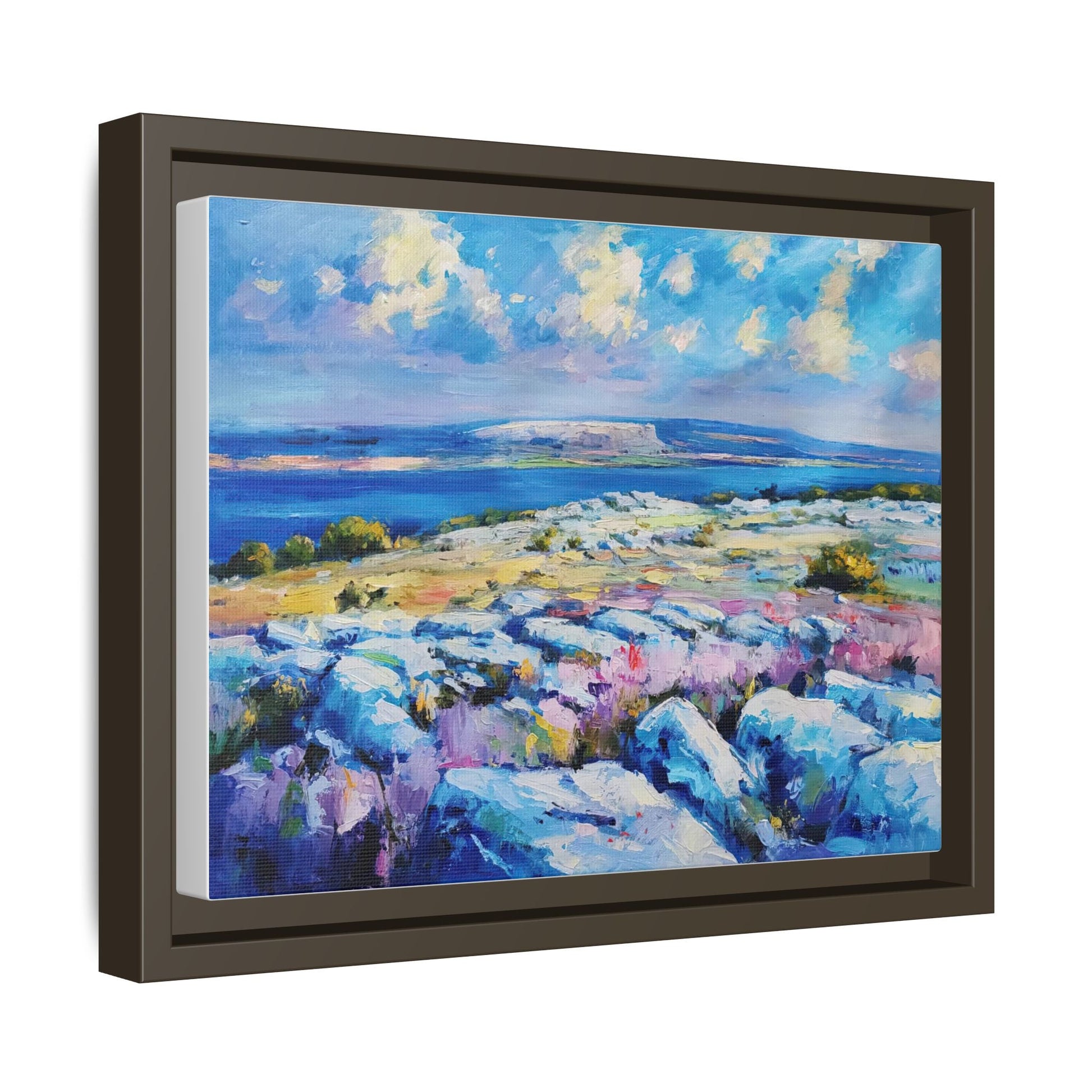 Burren 3 wall art featuring a scenic view of the Burren region in Ireland, printed on high-quality canvas with a premium frame for timeless décor