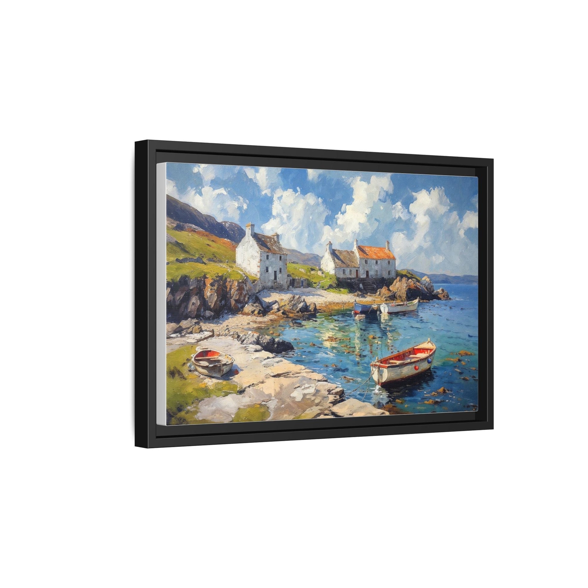 Island Harbour Coastal Landscape - Serene Wall Art Print for Home Décor