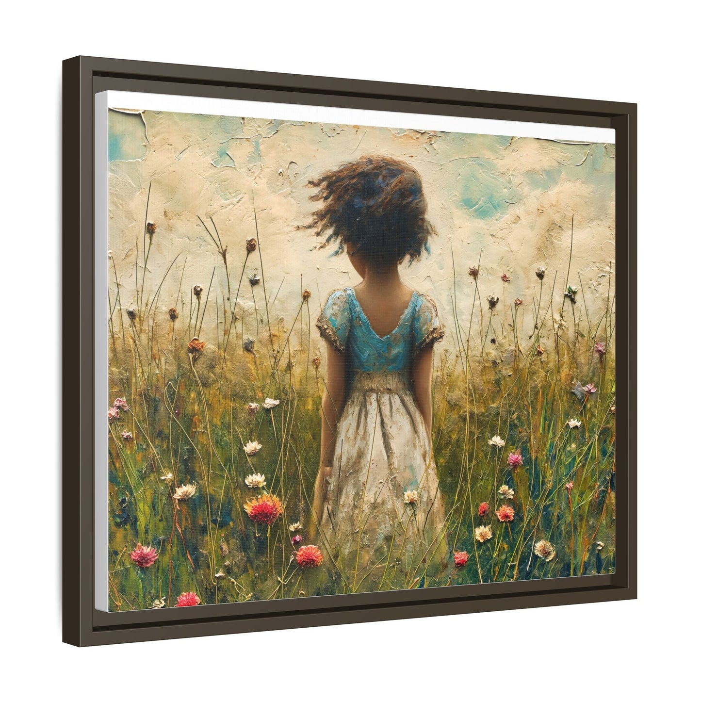 Young Girl In Flowers Wall Art - Graceful Portrait of Girl Surrounded by Flowers for Home Décor