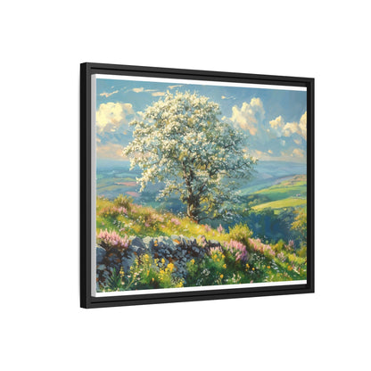 Whitethorn in Bloom wall art featuring a vibrant scene of blooming whitethorn trees, printed on high-quality canvas for a natural and timeless décor.