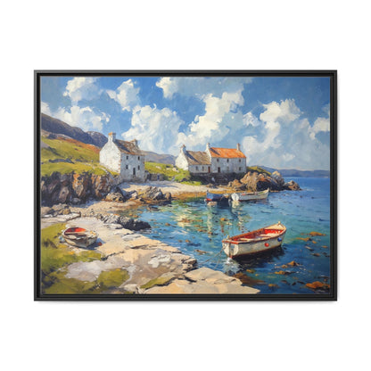 Island Harbour Coastal Landscape - Serene Wall Art Print for Home Décor