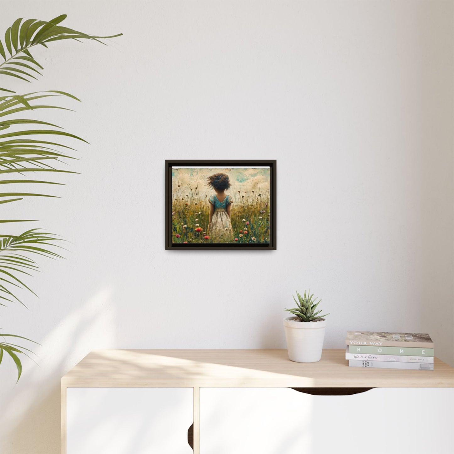 Young Girl In Flowers Wall Art - Graceful Portrait of Girl Surrounded by Flowers for Home Décor