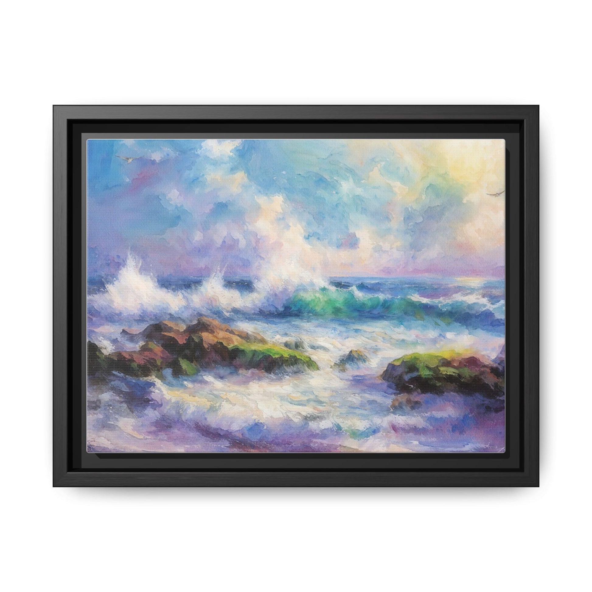 Achill Shoreline wcol wall art showcasing the stunning Irish coastal landscape, printed on high-quality canvas for a timeless and serene addition to your home décor.