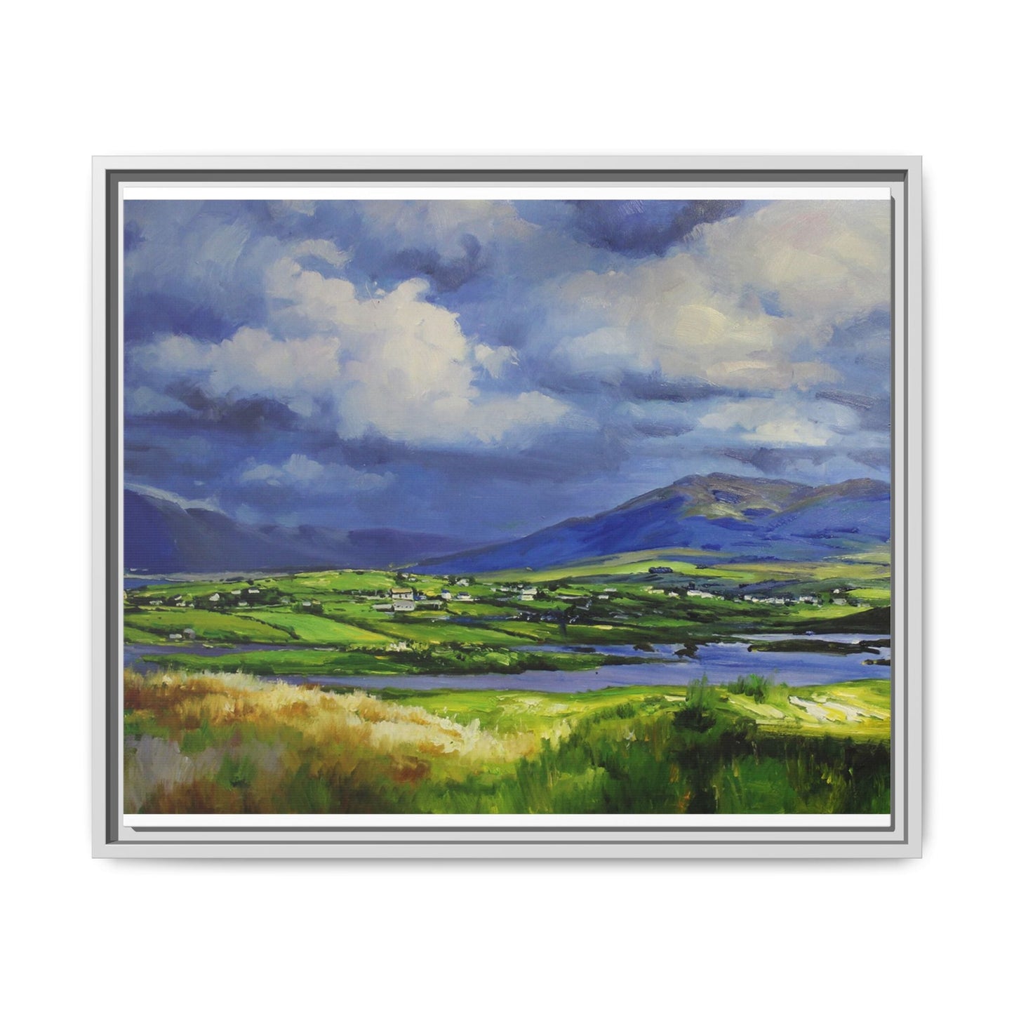 Connemara Fields - Stunning Irish landscape canvas print showcasing the serene beauty of Connemara's fields.