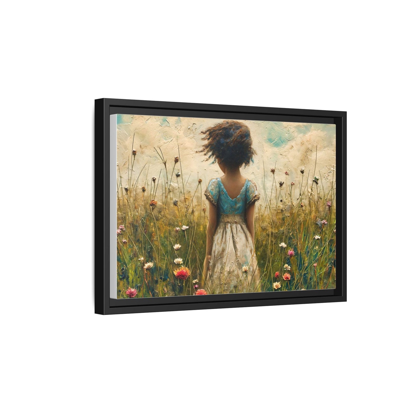 Young Girl In Flowers Wall Art - Graceful Portrait of Girl Surrounded by Flowers for Home Décor