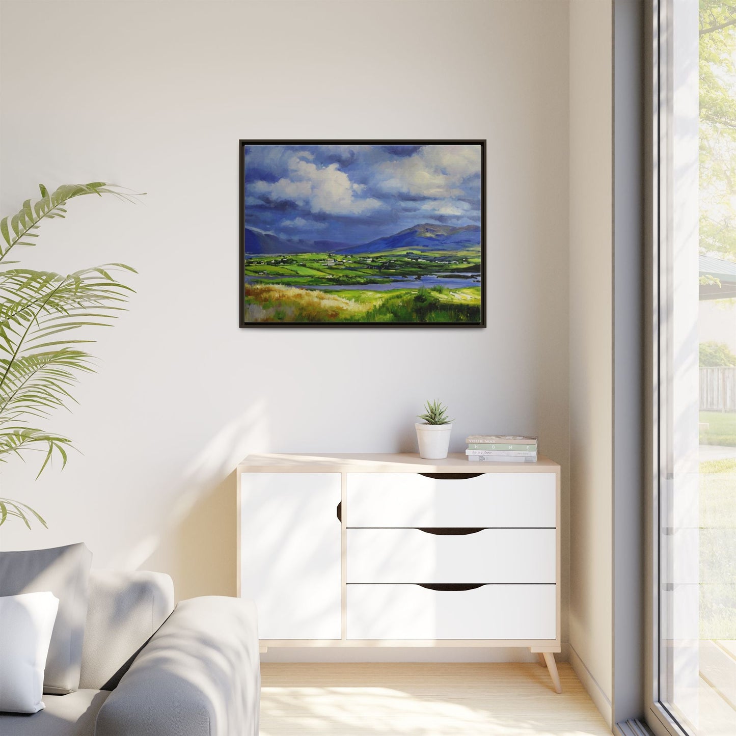 Connemara Fields - Stunning Irish landscape canvas print showcasing the serene beauty of Connemara's fields.