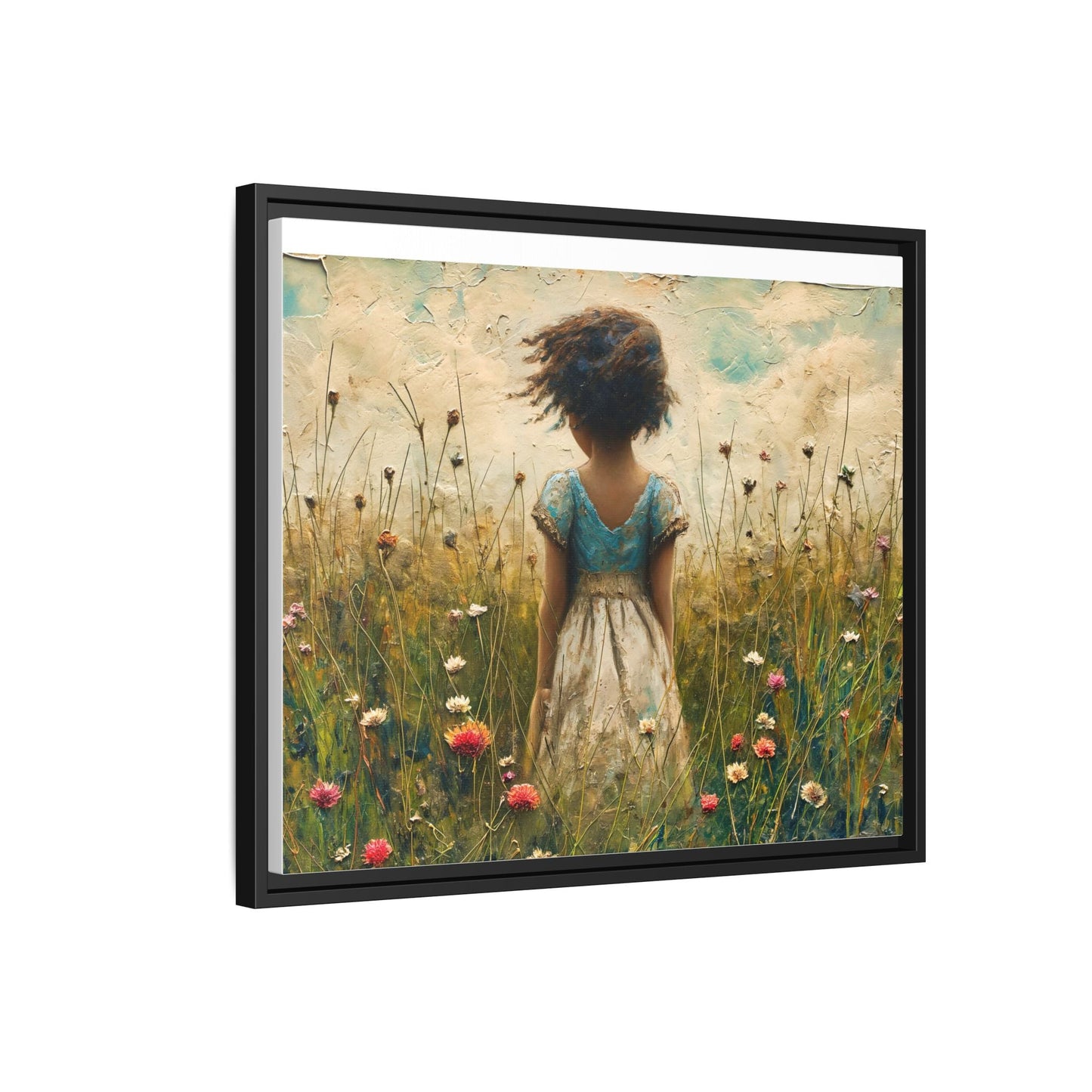 Young Girl In Flowers Wall Art - Graceful Portrait of Girl Surrounded by Flowers for Home Décor