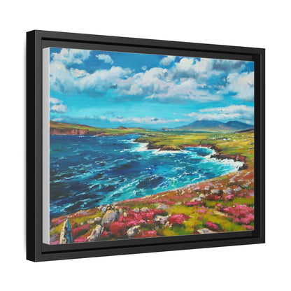 Dingle Peninsula wall art featuring a scenic view of Ireland's rugged coastline, printed on high-quality canvas with a premium frame.