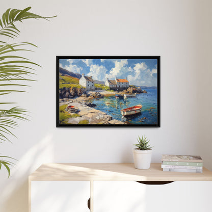 Island Harbour Coastal Landscape - Serene Wall Art Print for Home Décor