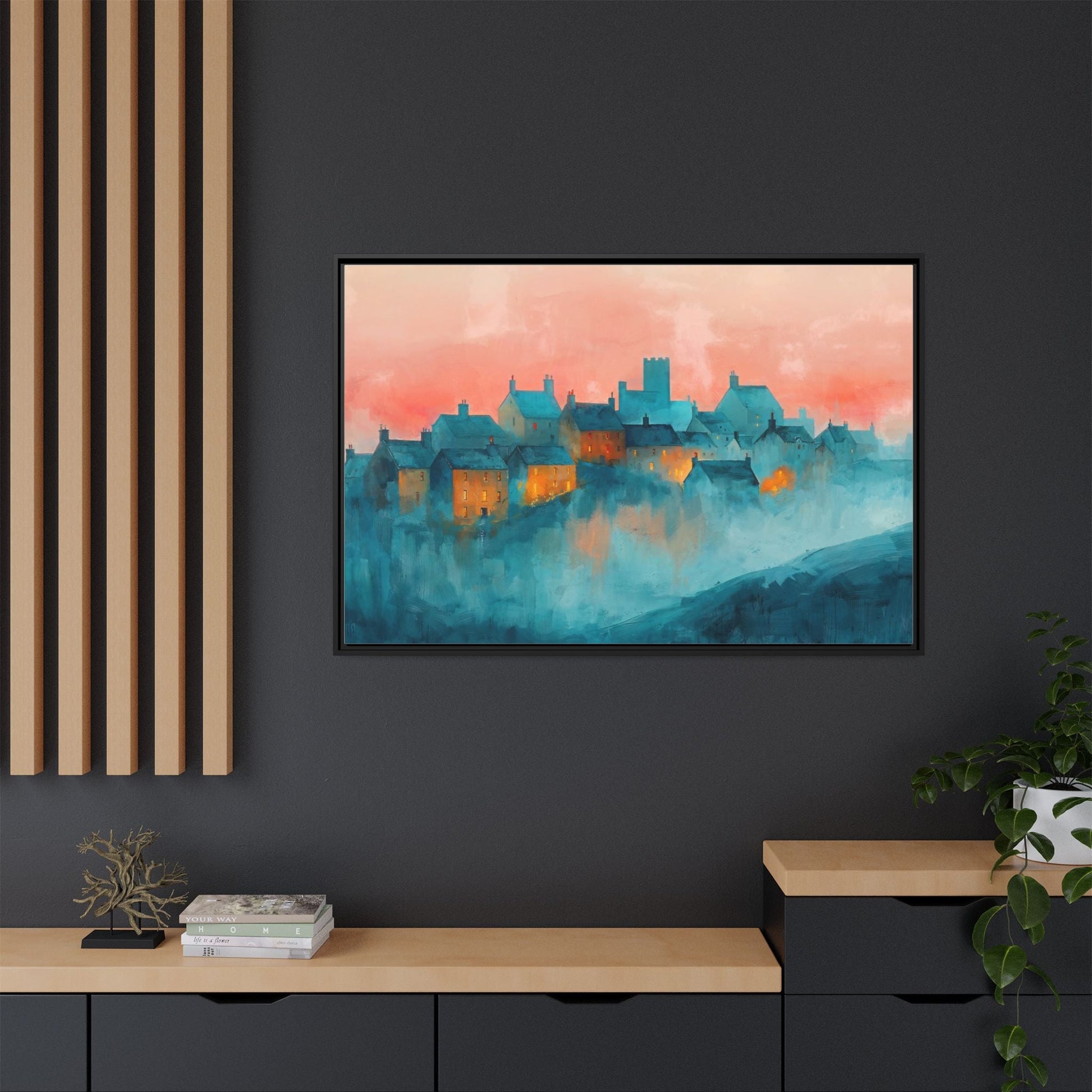 A Castle Town - Beautiful Landscape Canvas Print for Home Décor