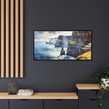 Watercolour of Cliffs of Moher – Beautiful Coastal Landscape Canvas Print