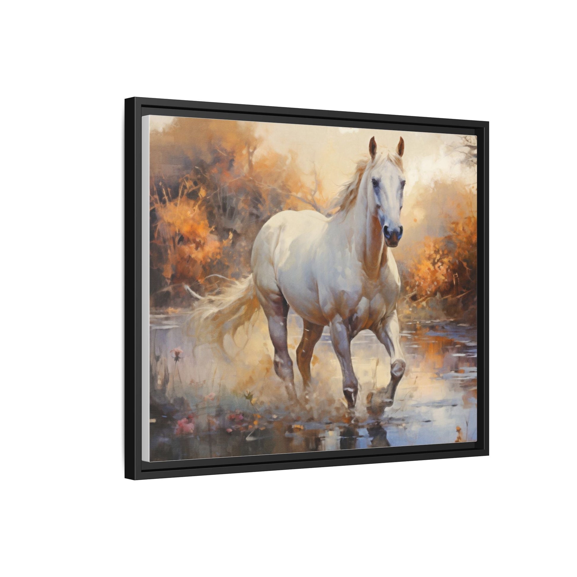 Arabian Horse – Elegant Pinewood Framed Wall Art for Timeless Décor