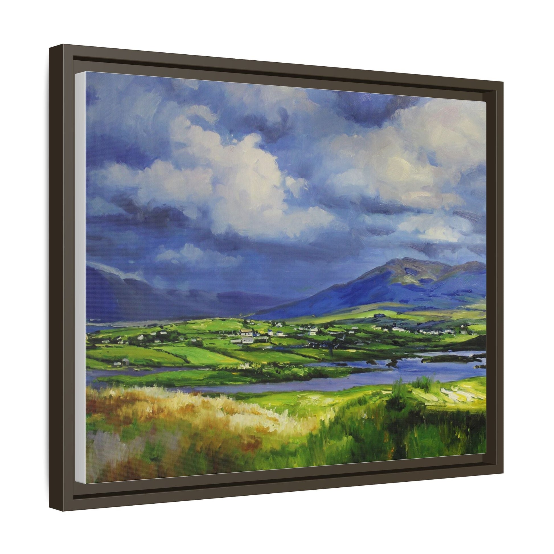 Connemara Fields - Stunning Irish landscape canvas print showcasing the serene beauty of Connemara's fields.